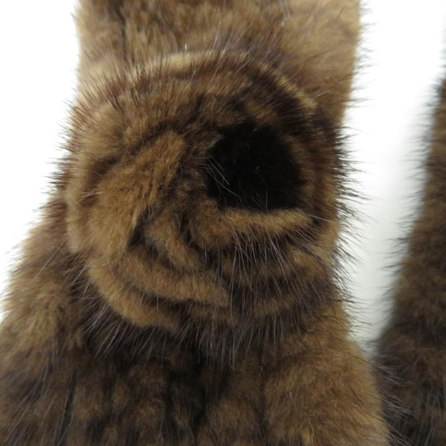 マフラー 高級ミンク ブラウン ふわふわ 毛皮ストール ループ付き |  | 01