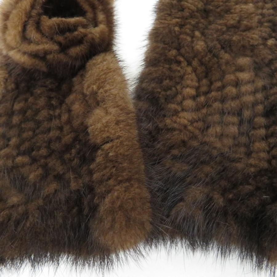 マフラー 高級ミンク ブラウン ふわふわ 毛皮ストール ループ付き |  | 02