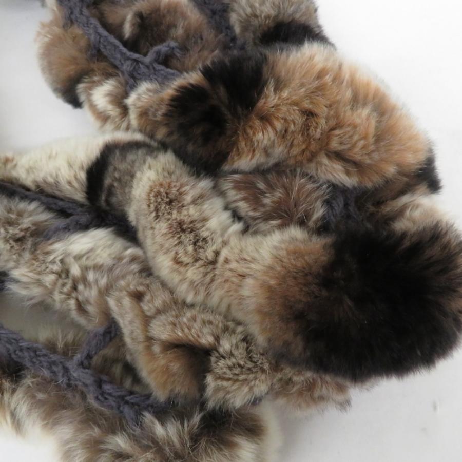 マフラー ラビットファー マフラー スヌード 2点セット ブラウン系×ホワイト系 ふわふわ ファー小物 |  | 04