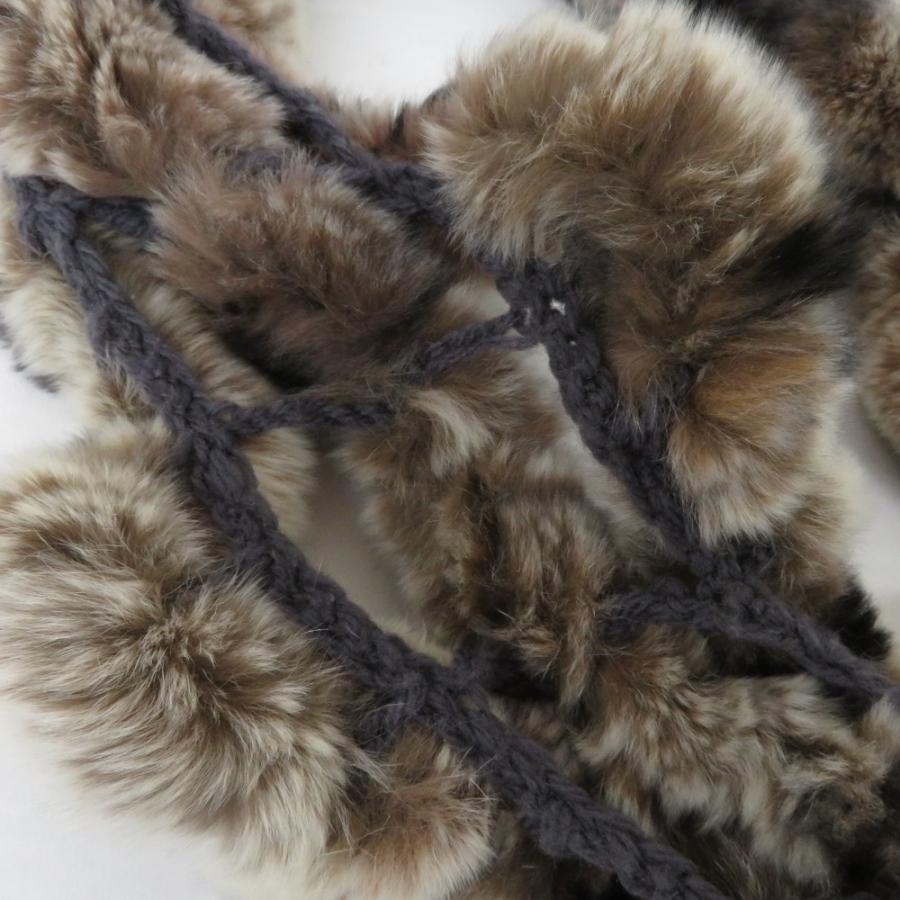 マフラー ラビットファー マフラー スヌード 2点セット ブラウン系×ホワイト系 ふわふわ ファー小物 |  | 05