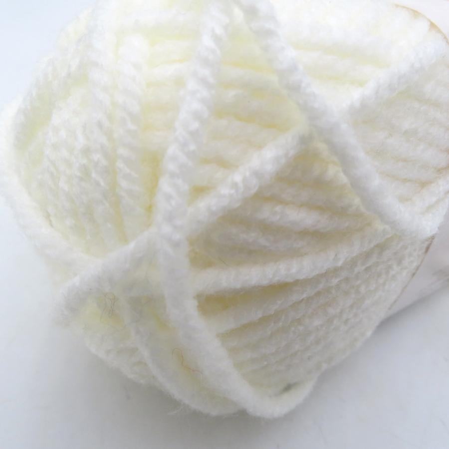 毛糸 アクリル極太 8玉セット 1玉50ｇ 68ｍ アクリル100％ ホワイト トルコ製 株式会社 元廣 未使用品 |  | 02