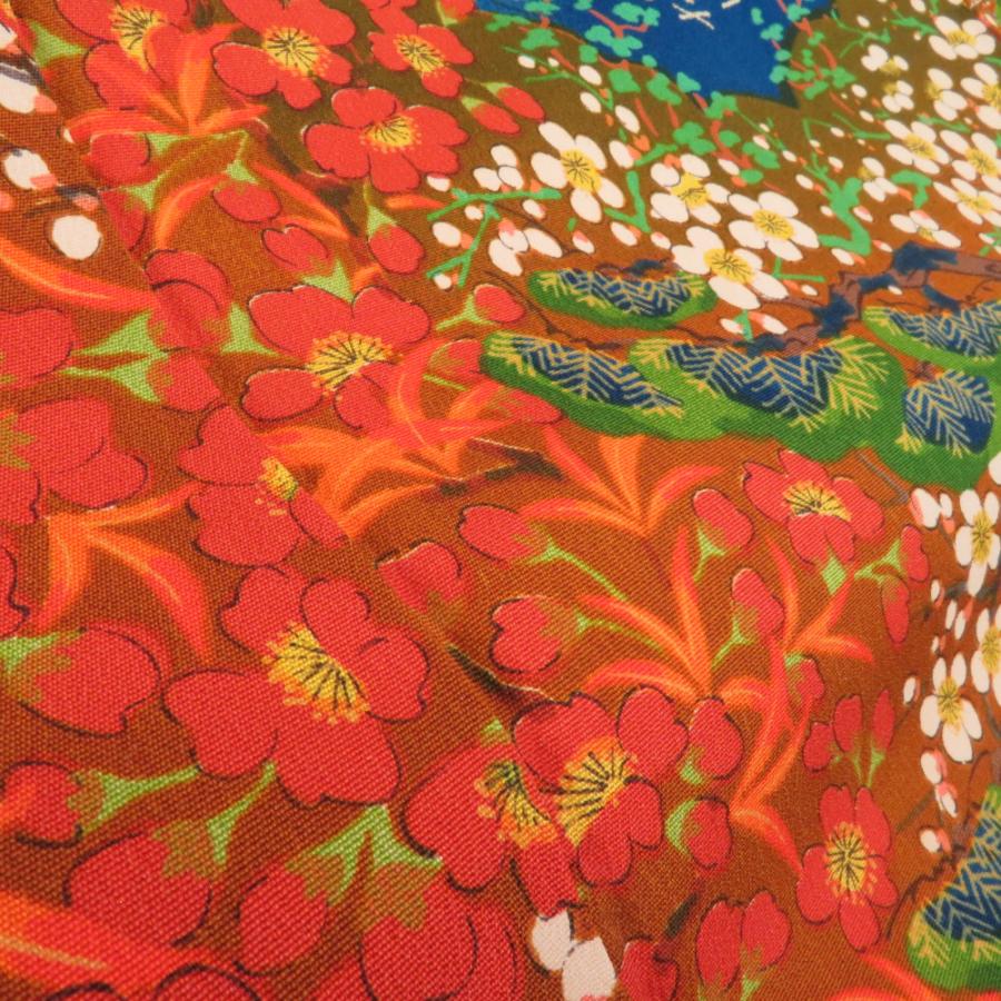 小紋 松に梅文様 袷 広衿 茶色 正絹 仕立て上がり カジュアル着物 身丈159cm |  | 04