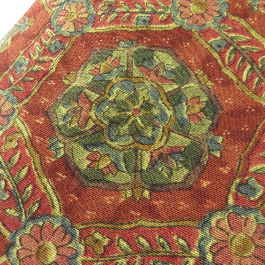 小紋 インド更紗文様 袷 広衿 茶紫色 正絹 仕立て上がり カジュアル着物 身丈157cm |  | 03