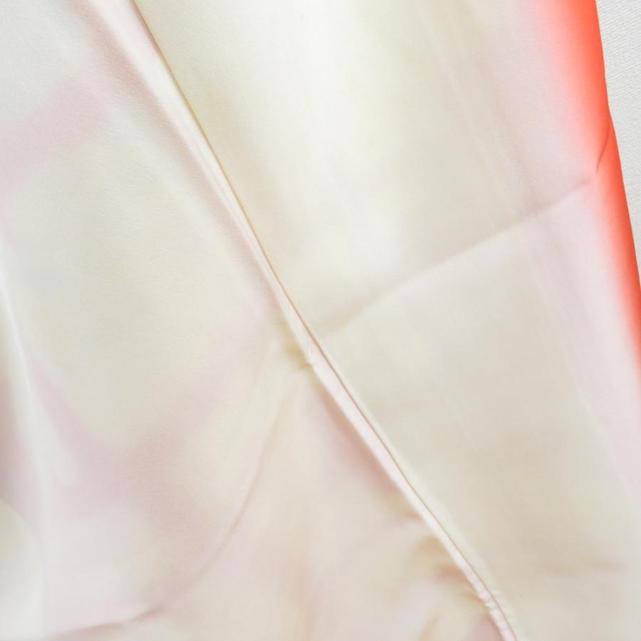 訪問着 箔 花蝶丸文様 橙色 袷 広衿 正絹 紋なし フォーマル 仕立て上がり着物 身丈164cm |  | 06