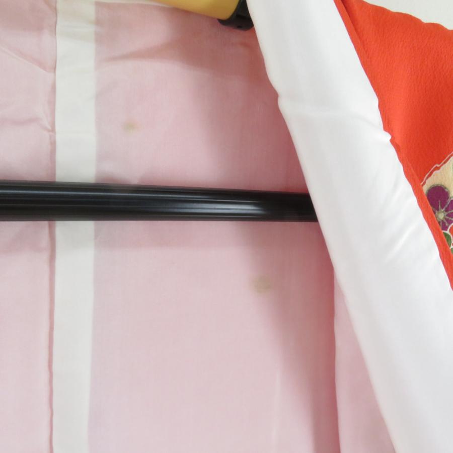 訪問着 箔 花蝶丸文様 橙色 袷 広衿 正絹 紋なし フォーマル 仕立て上がり着物 身丈164cm |  | 07