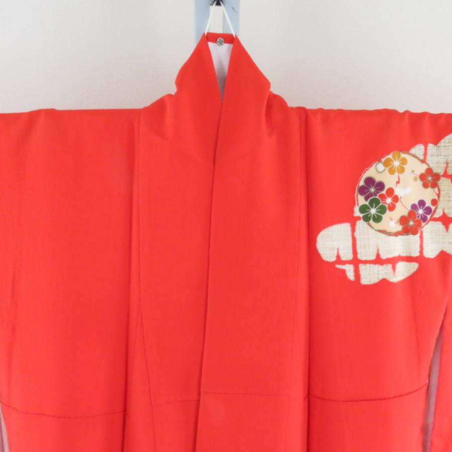 訪問着 箔 花蝶丸文様 橙色 袷 広衿 正絹 紋なし フォーマル 仕立て上がり着物 身丈164cm |  | 08