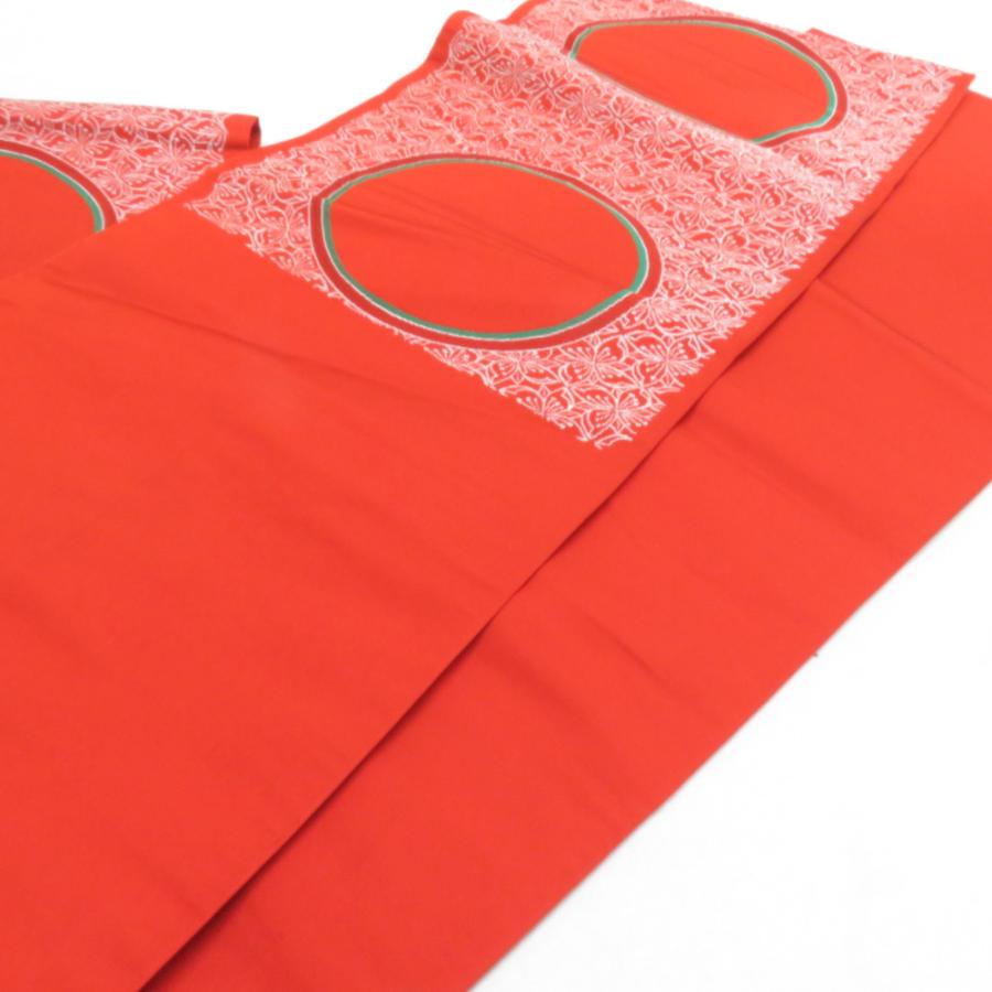 袋帯 花に丸文様 橙色 正絹 六通柄 カジュアル 仕立て上がり 着物帯 長さ420cm |  | 03