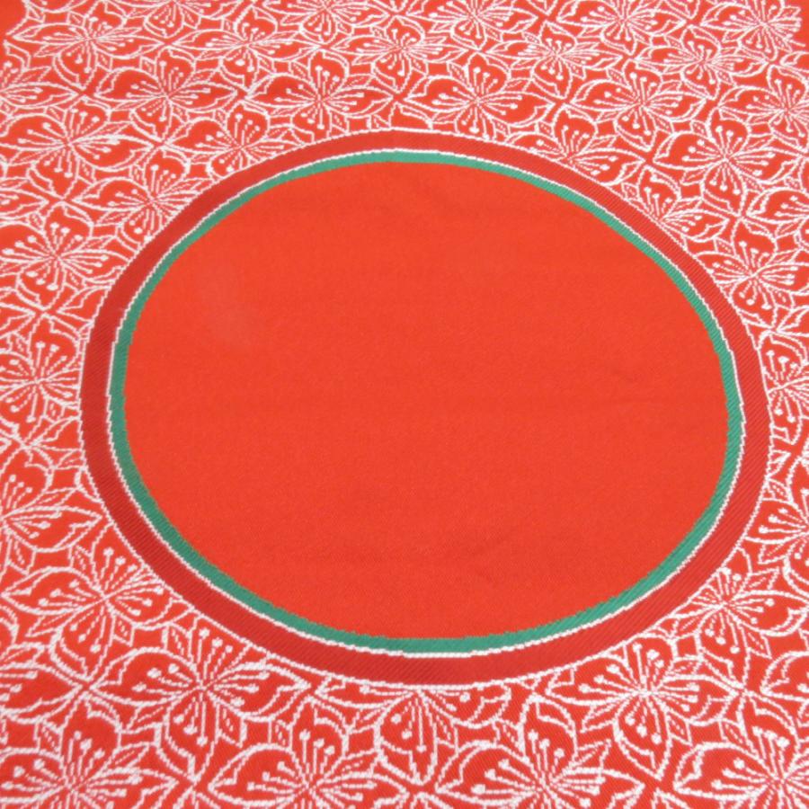 袋帯 花に丸文様 橙色 正絹 六通柄 カジュアル 仕立て上がり 着物帯 長さ420cm |  | 04