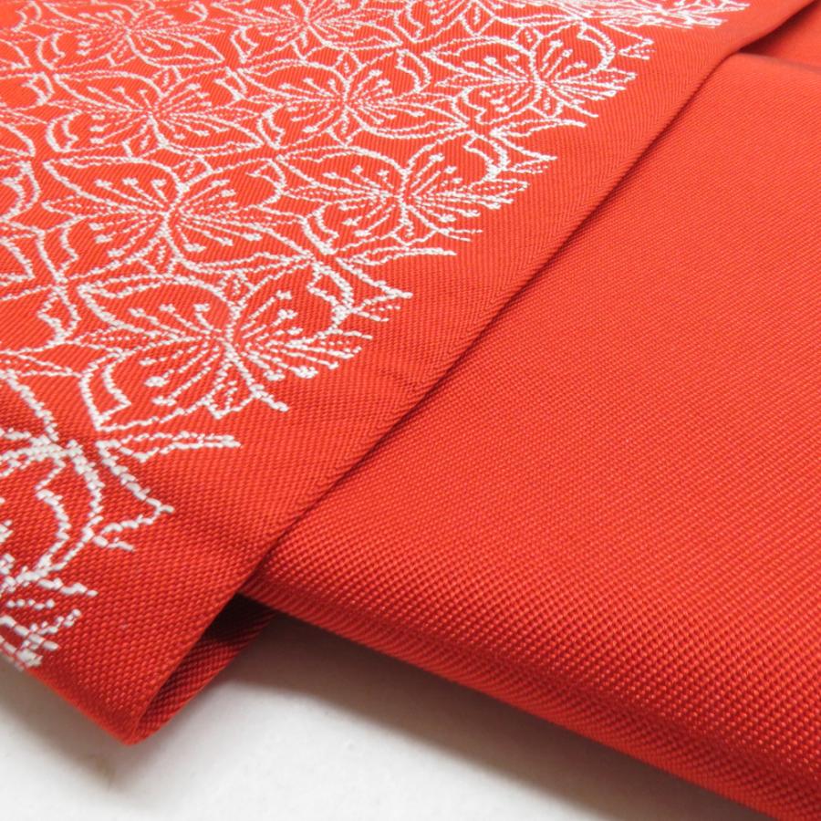 袋帯 花に丸文様 橙色 正絹 六通柄 カジュアル 仕立て上がり 着物帯 長さ420cm |  | 07