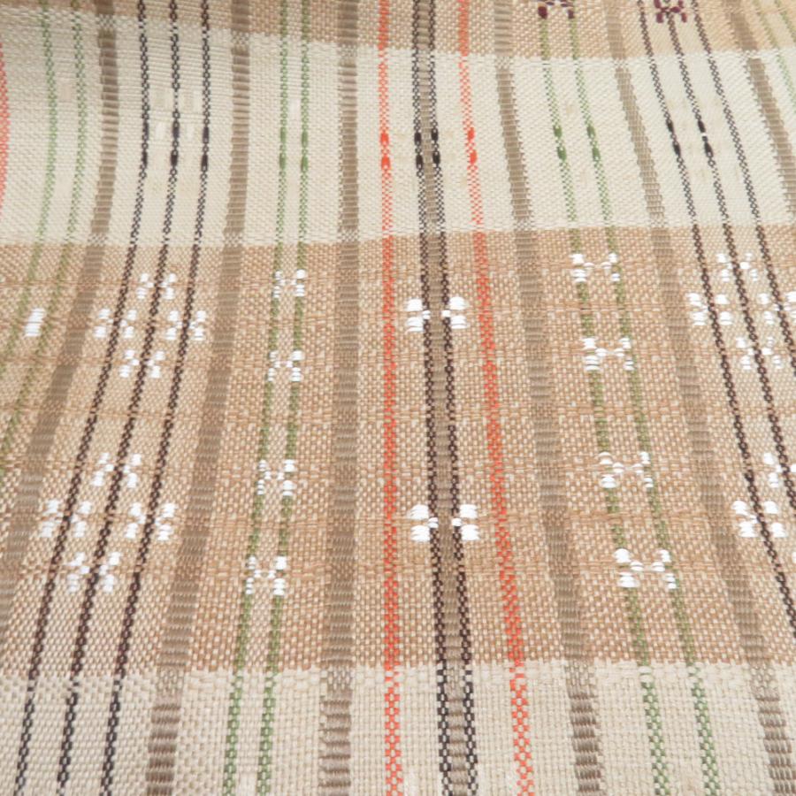 名古屋帯 正絹 浮き織り 紬地 縞柄 八寸帯 薄茶色 カジュアル 仕立て上がり 着物帯 長さ370cm |  | 04