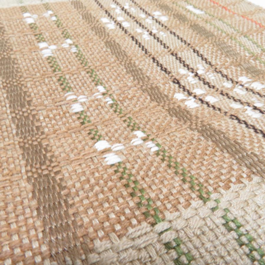 名古屋帯 正絹 浮き織り 紬地 縞柄 八寸帯 薄茶色 カジュアル 仕立て上がり 着物帯 長さ370cm |  | 05