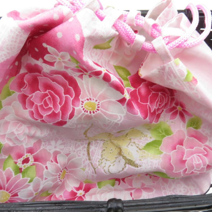 和装バッグ 和かごバッグ 2点セット 籠巾着付き 牡丹柄 薔薇柄 竹かご 浴衣用 夏祭り 花火大会 |  | 05
