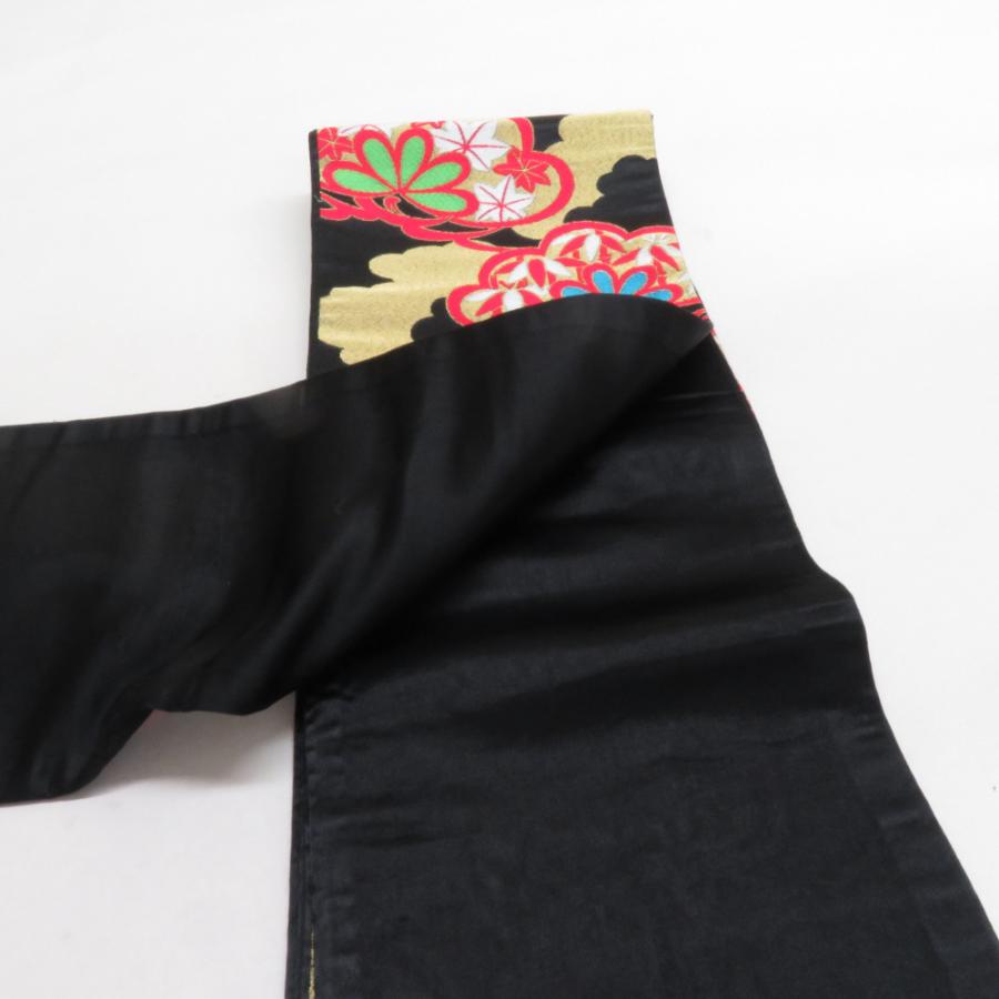 子供帯 2本セット 黒色 金色 金糸 松 菊 女児用 全通柄 織文様 アセテート ポリエステル 洗える 七五三 長さ360cm |  | 02