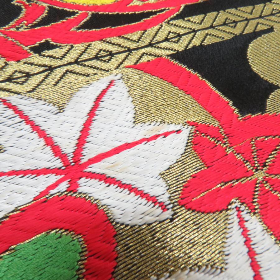 子供帯 2本セット 黒色 金色 金糸 松 菊 女児用 全通柄 織文様 アセテート ポリエステル 洗える 七五三 長さ360cm |  | 06