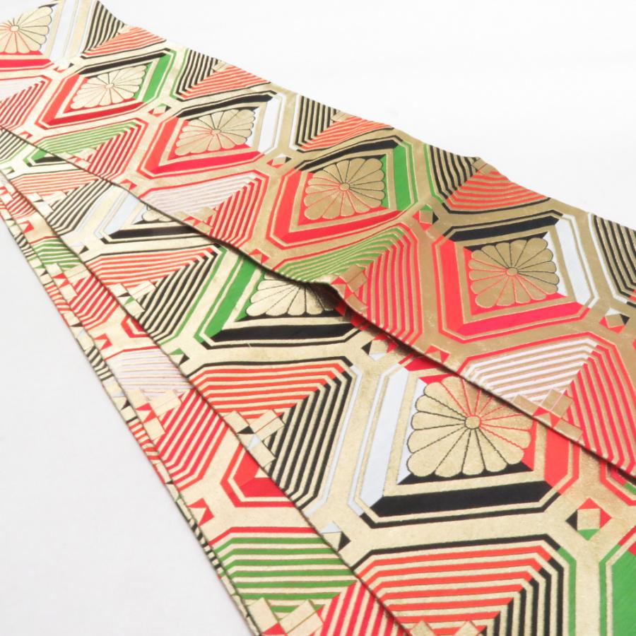 子供帯 2本セット 黒色 金色 金糸 松 菊 女児用 全通柄 織文様 アセテート ポリエステル 洗える 七五三 長さ360cm |  | 07