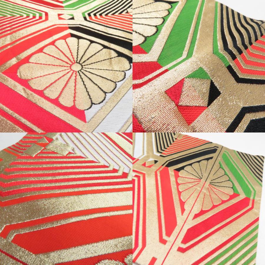 子供帯 2本セット 黒色 金色 金糸 松 菊 女児用 全通柄 織文様 アセテート ポリエステル 洗える 七五三 長さ360cm |  | 09