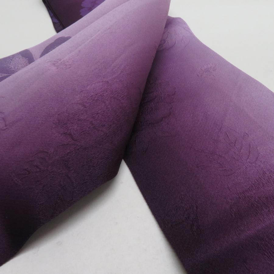 浴衣帯 2本セット ポリエステル100% パープル x ネイビー 牡丹 椿 袴下帯 半巾帯 細帯 洗える 仕立て上がり 長さ360cm |  | 03