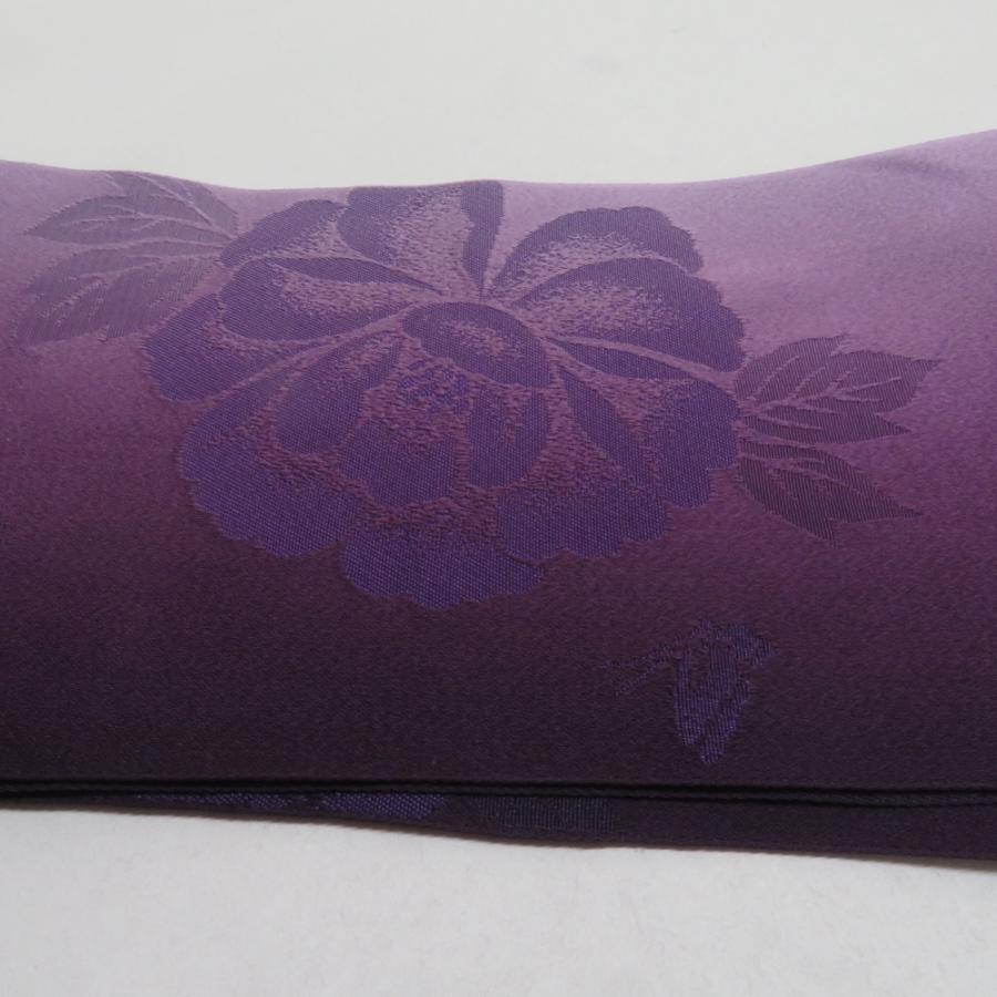 浴衣帯 2本セット ポリエステル100% パープル x ネイビー 牡丹 椿 袴下帯 半巾帯 細帯 洗える 仕立て上がり 長さ360cm |  | 04