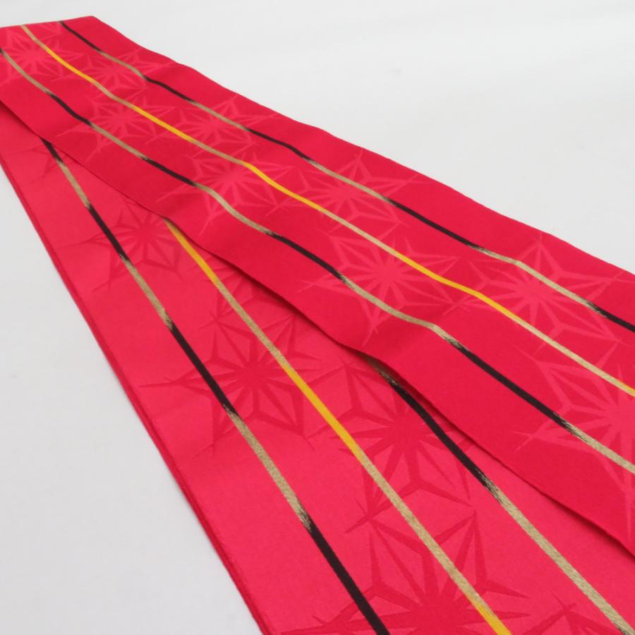 浴衣帯 3本セット ポリエステル100% イエロー レッド 麻の葉 無地 袴下帯 半巾帯 細帯 洗える 仕立て上がり 長さ360cm |  | 01