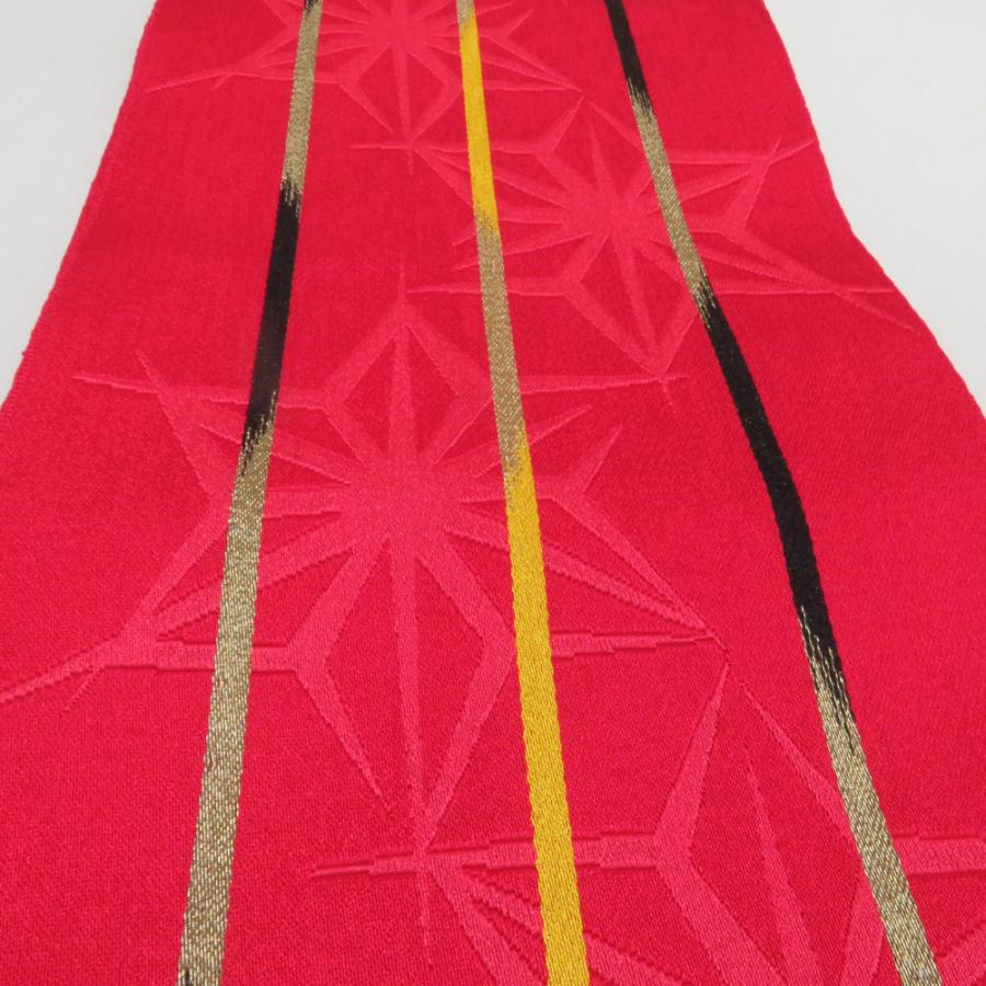 浴衣帯 3本セット ポリエステル100% イエロー レッド 麻の葉 無地 袴下帯 半巾帯 細帯 洗える 仕立て上がり 長さ360cm |  | 03