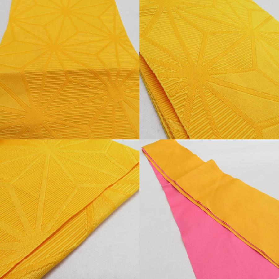 浴衣帯 3本セット ポリエステル100% イエロー レッド 麻の葉 無地 袴下帯 半巾帯 細帯 洗える 仕立て上がり 長さ360cm |  | 08