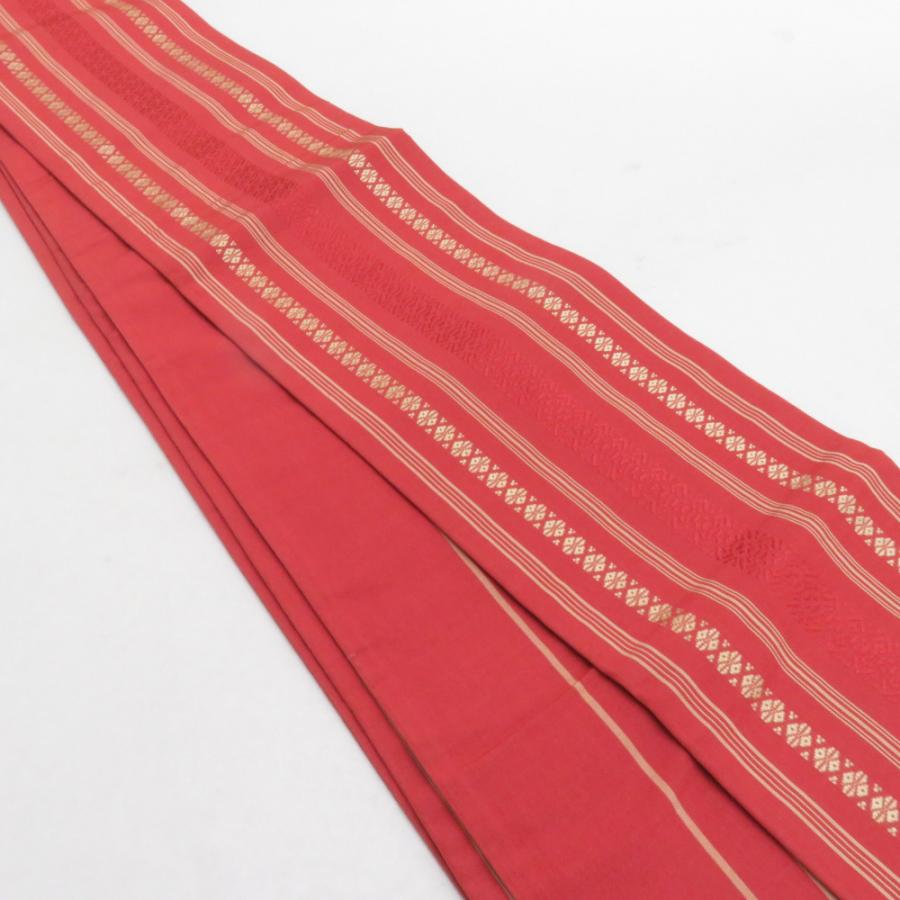 博多織 半幅帯 献上柄 臙脂色 正絹 半巾帯 小袋帯 仕立て上がり 長さ360cm |  | 01