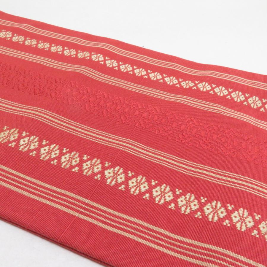 博多織 半幅帯 献上柄 臙脂色 正絹 半巾帯 小袋帯 仕立て上がり 長さ360cm |  | 06