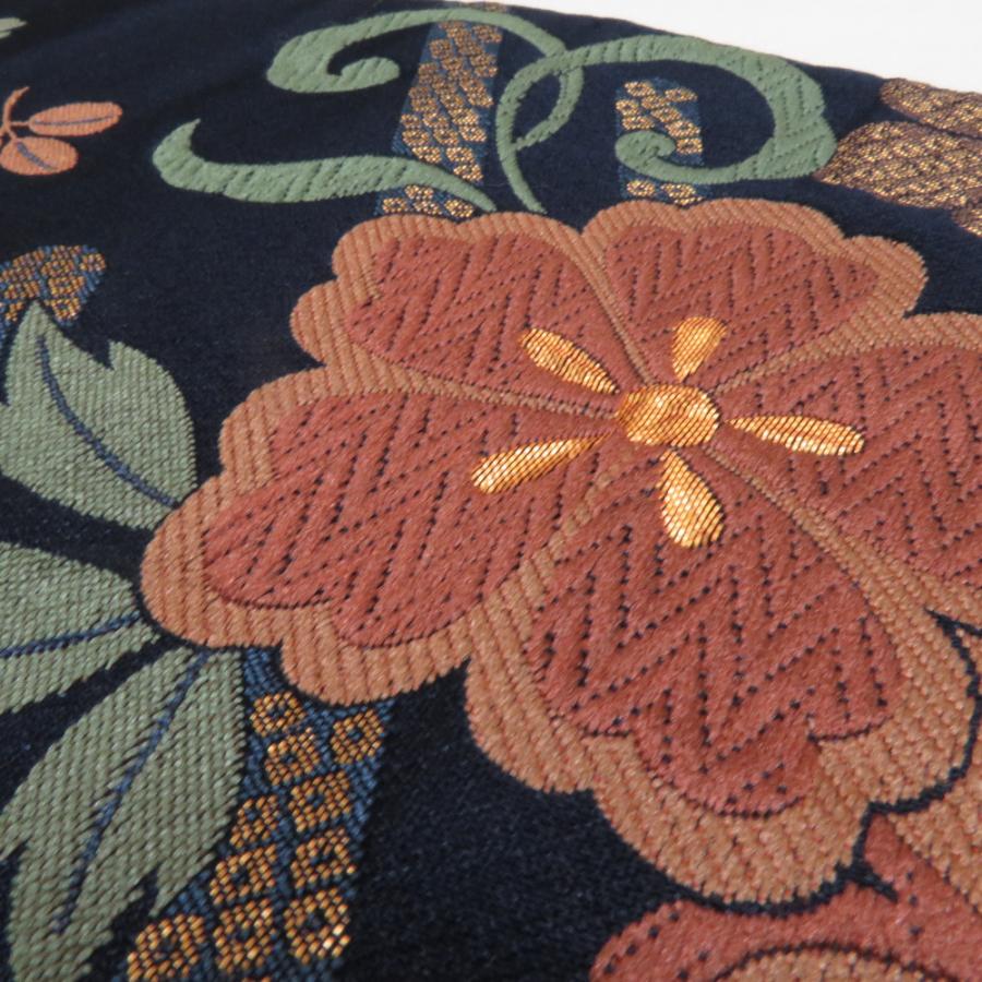 半幅帯 ポリエステル 桜柄 紺色 洗える 半巾帯 着物帯 長さ390cm |  | 04