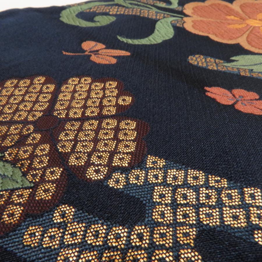 半幅帯 ポリエステル 桜柄 紺色 洗える 半巾帯 着物帯 長さ390cm |  | 05