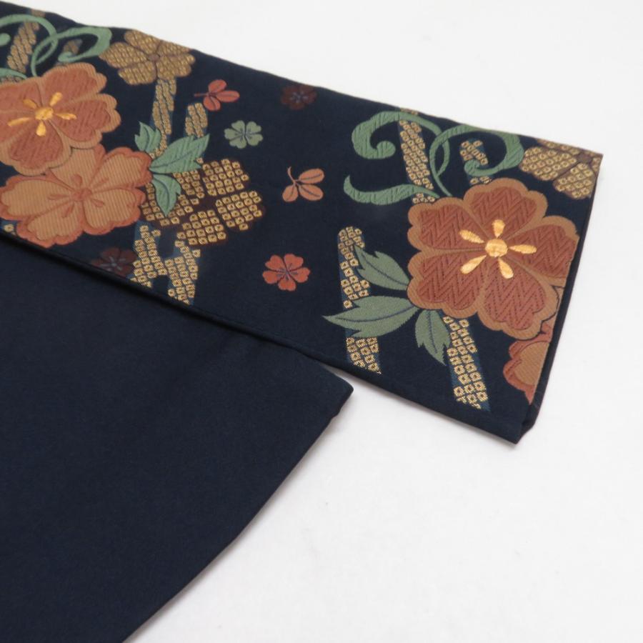 半幅帯 ポリエステル 桜柄 紺色 洗える 半巾帯 着物帯 長さ390cm |  | 06