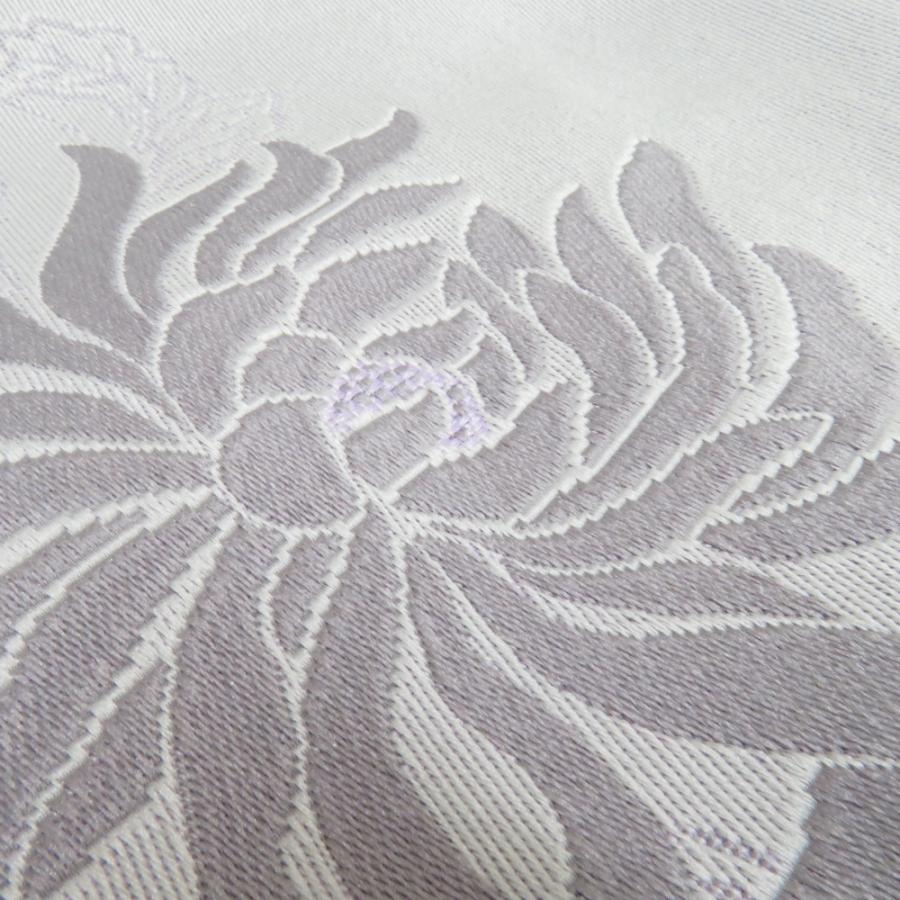 半幅帯 ポリエステル 乱菊柄 灰色 紫色 洗える 半巾帯 着物帯 長さ390cm |  | 04