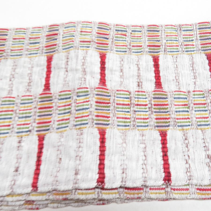 半幅帯 紬さがの 白茶色 米沢織 木綿 日本製 細帯 小袋帯 半巾帯 長さ350cm |  | 03