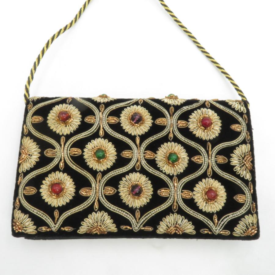 和装バッグ ビーズバッグ 2点セット ブラック ハンドバッグ パーティーバッグ レトロ 着物バッグ 洋装 和小物 |  | 01