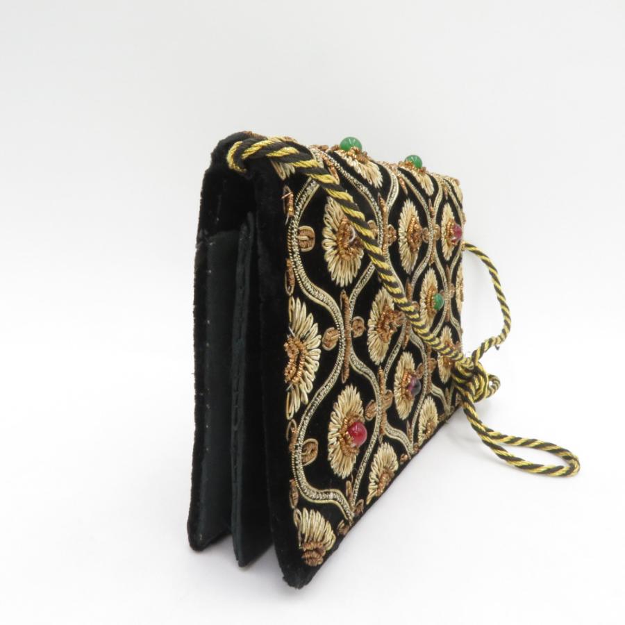 和装バッグ ビーズバッグ 2点セット ブラック ハンドバッグ パーティーバッグ レトロ 着物バッグ 洋装 和小物 |  | 02