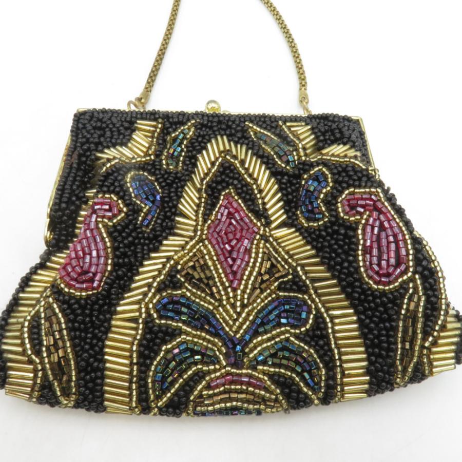 和装バッグ ビーズバッグ 2点セット ブラック ハンドバッグ パーティーバッグ レトロ 着物バッグ 洋装 和小物 |  | 08