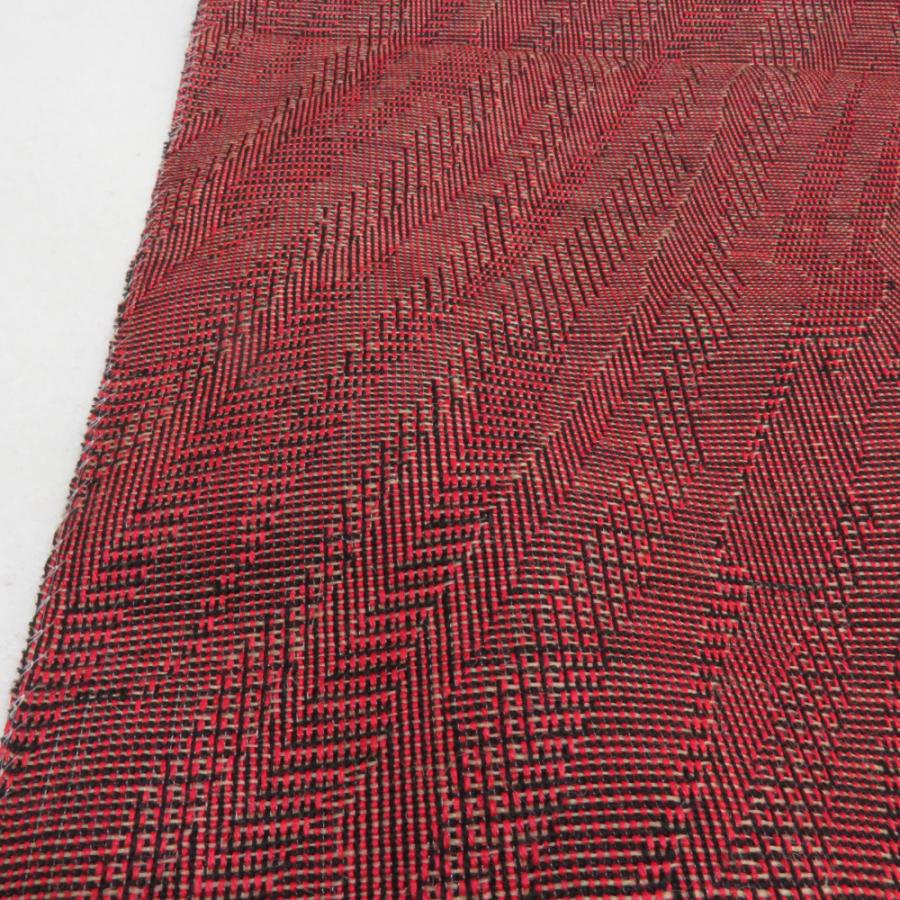 反物 着尺 ウール レーヨン 交織 赤色 幾何学 糸止め有 未仕立て 女性着物用 着物生地 普段きもの カジュアル 長さ1200cm |  | 02