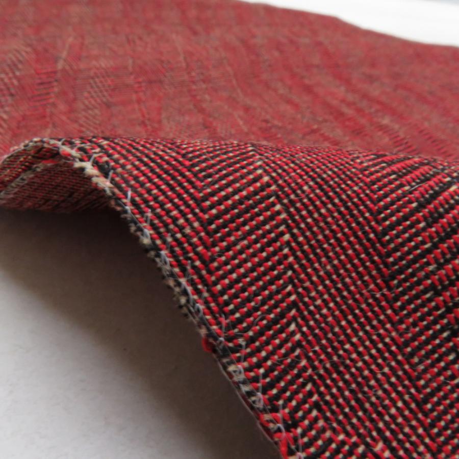 反物 着尺 ウール レーヨン 交織 赤色 幾何学 糸止め有 未仕立て 女性着物用 着物生地 普段きもの カジュアル 長さ1200cm |  | 03