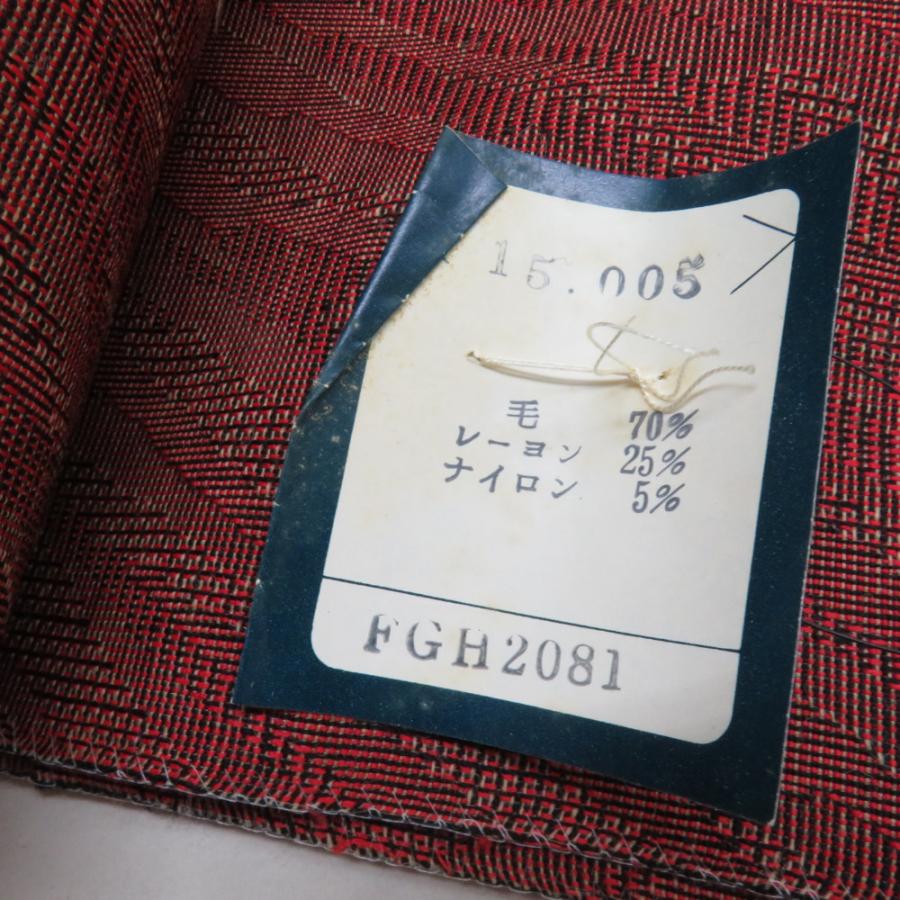 反物 着尺 ウール レーヨン 交織 赤色 幾何学 糸止め有 未仕立て 女性着物用 着物生地 普段きもの カジュアル 長さ1200cm |  | 04