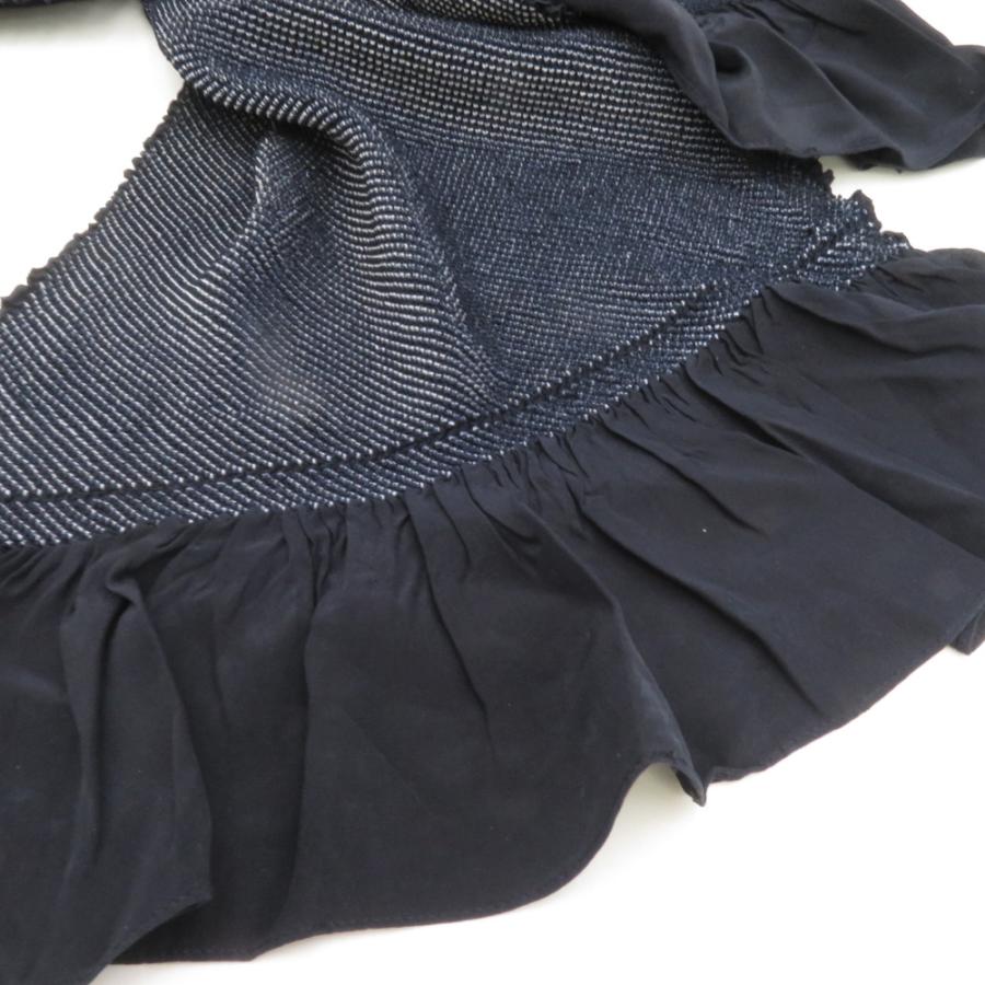 男帯 総絞り 大人用 兵児帯 正絹 紺色 カジュアル メンズ へこ帯 男物 鹿の子 しぼり 普段着物用 長さ260cm |  | 05