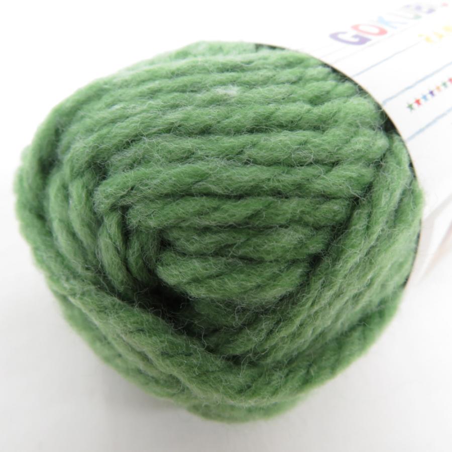 毛糸 ごくぶとレンジャー 10玉セット 1玉25ｇ 約25ｍ Col No.5 グリーン系 ごしょう産業 未使用品 |  | 02