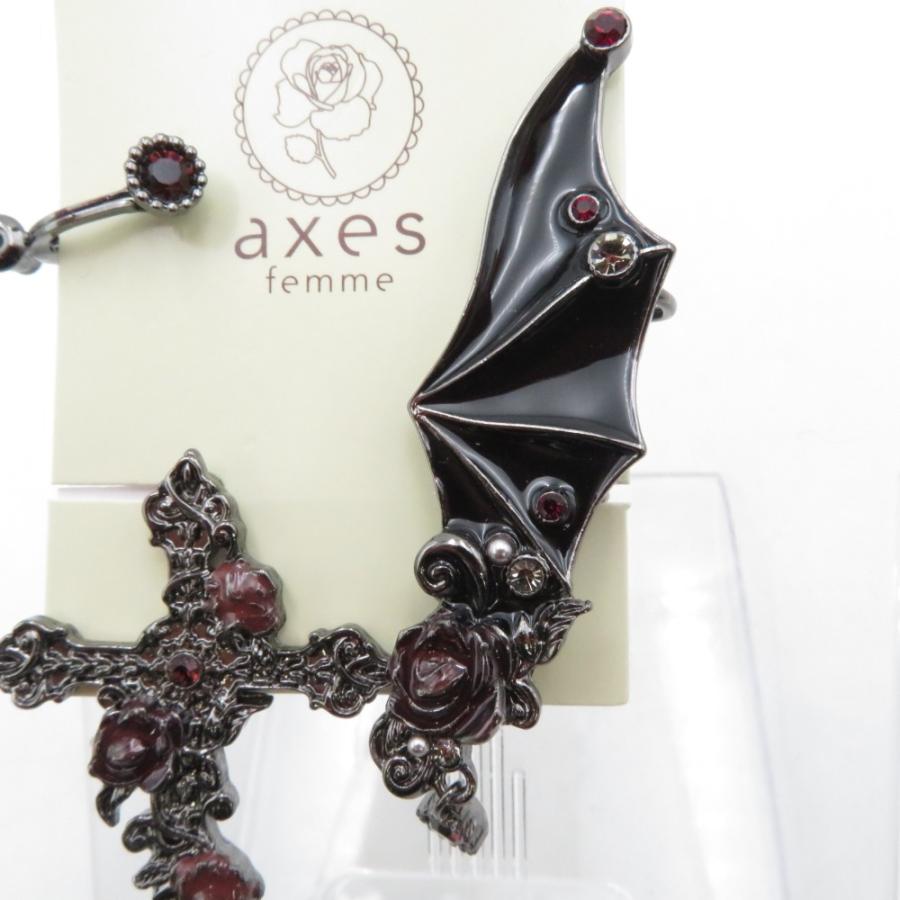 axes femme アクシーズファム イヤリング 繊翳の薔薇十字イヤリング Shadow Veil Rose Cross Earrings 黒 未使用品 | axes femme | 01