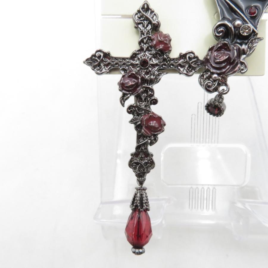 axes femme アクシーズファム イヤリング 繊翳の薔薇十字イヤリング Shadow Veil Rose Cross Earrings 黒 未使用品 | axes femme | 03