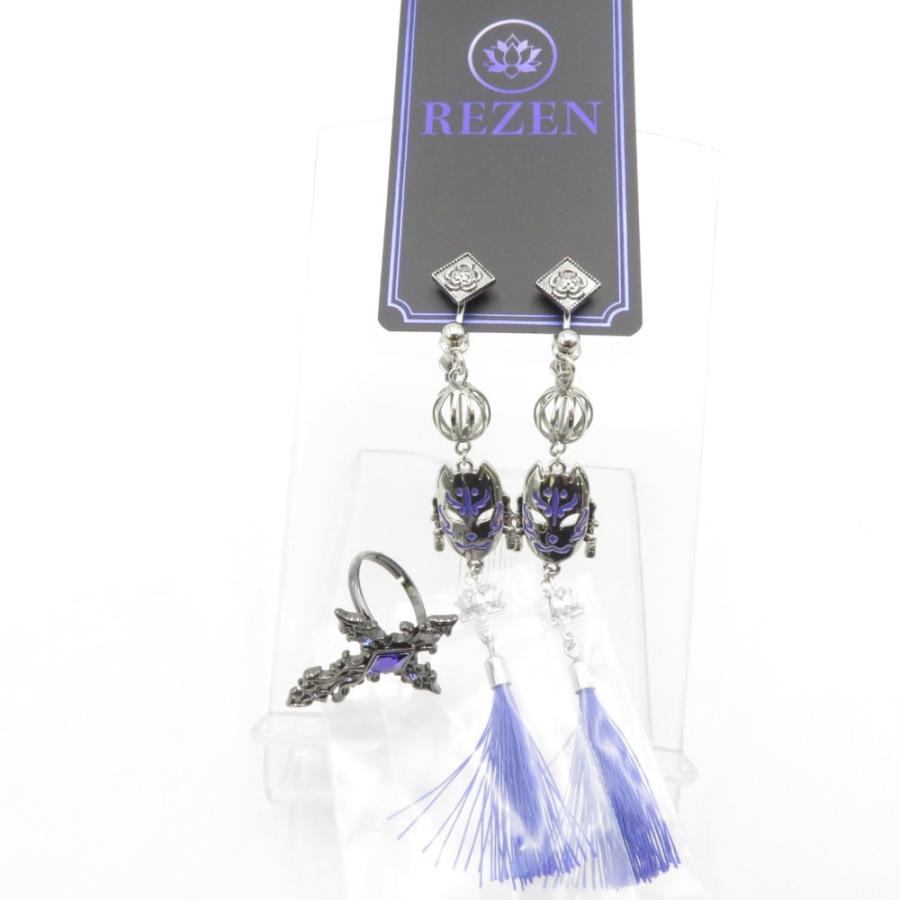 axes femme アクシーズファム ピアス 狐面2wayピアス Fox Mask 2-Way Pierce Earrings ジュエルダーククロスリング F | axes femme