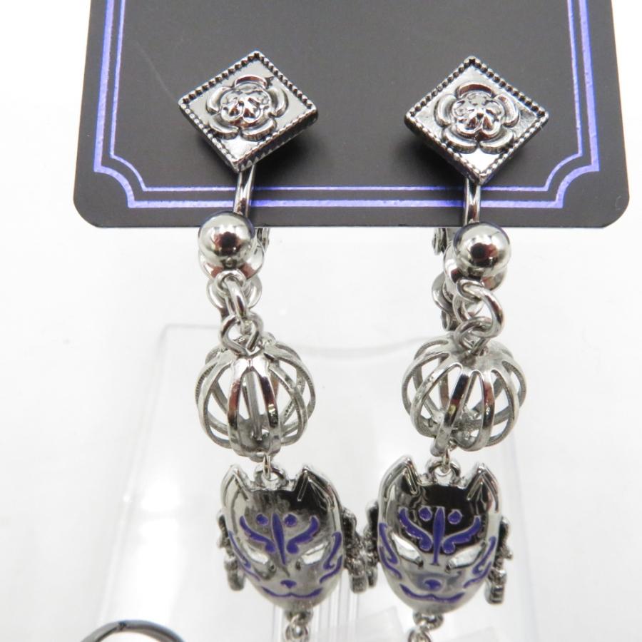 axes femme アクシーズファム ピアス 狐面2wayピアス Fox Mask 2-Way Pierce Earrings ジュエルダーククロスリング F | axes femme | 01