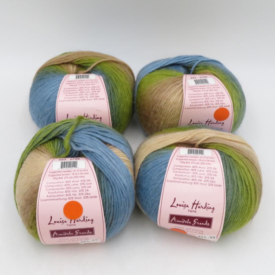 毛糸 Louisa Harding Amitola Grande 4玉 523番色 100g玉巻 マルチカラー 未使用品【中古】 毛糸 Louisa Harding Amitola Grande 4玉 523番色 100g玉巻 マルチ