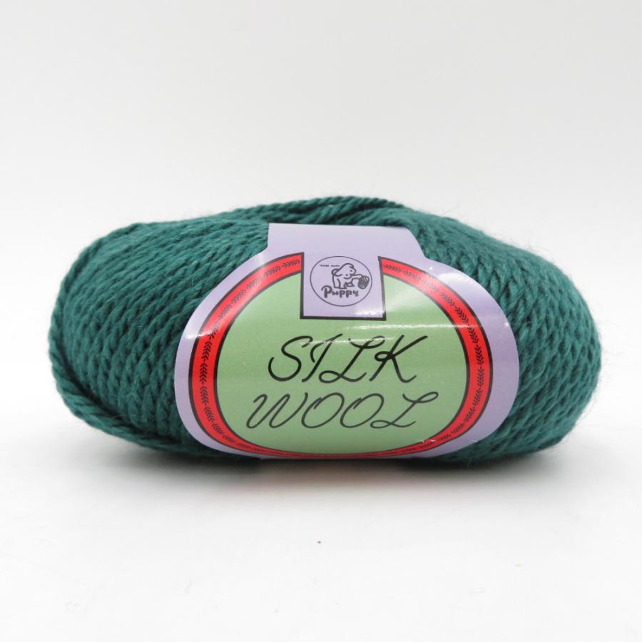 PUPPY パピー毛糸 毛糸 SILK WOOL シルクウール 7玉セット 1玉40g 約93m 331番色 グリーン系 ウール70% シルク30% モヘア混 編み物 秋冬 | Puppy(手芸) | 01