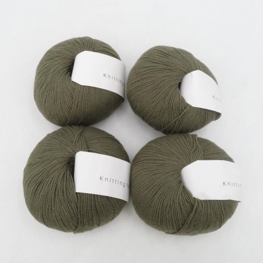 毛糸 Knitting for Olive Merino 4玉 Dusty Olive 50g玉 Oeko-Tex認証 未使用品 | 