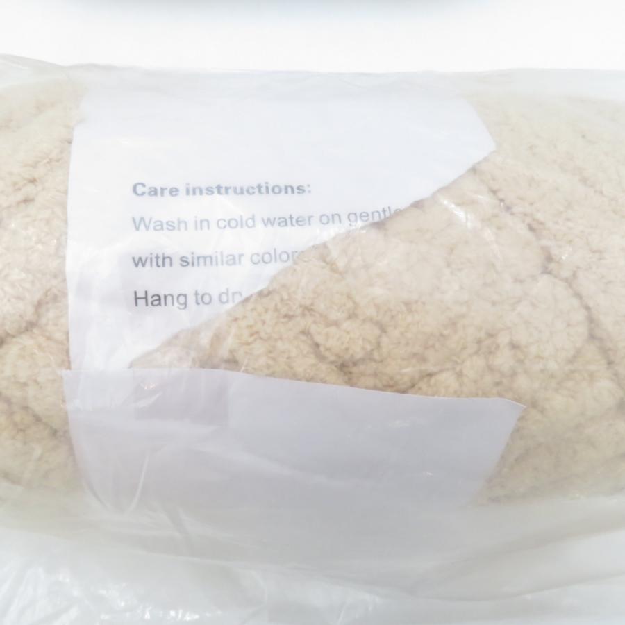 毛糸 ブランケット用 超極太毛糸 3玉セット 250g玉巻 ベージュ系 ポリエステル シェニールヤーン 指編み 未使用品 |  | 02