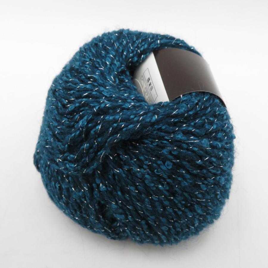 PUPPY (パピー) 毛糸 Silk Mohair Lame シルクモヘアラメ 10玉セット 205番色 青緑色 1玉40g 約105m 絹 ウール 日本製 合太 秋冬 未使用品【中古】 Puppy パピー 毛糸 Silk Mohair Lame シルクモヘアラメ 10玉セット 205