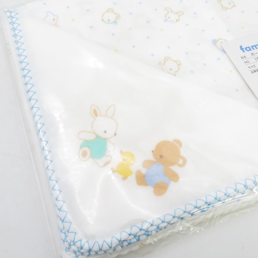 ハンカチ ガーゼハンカチ 日本製 familiar ファミリア ベビー 綿100％ 32.5×32.5cm ブルー 2枚組×4セット 未使用品 |  | 03